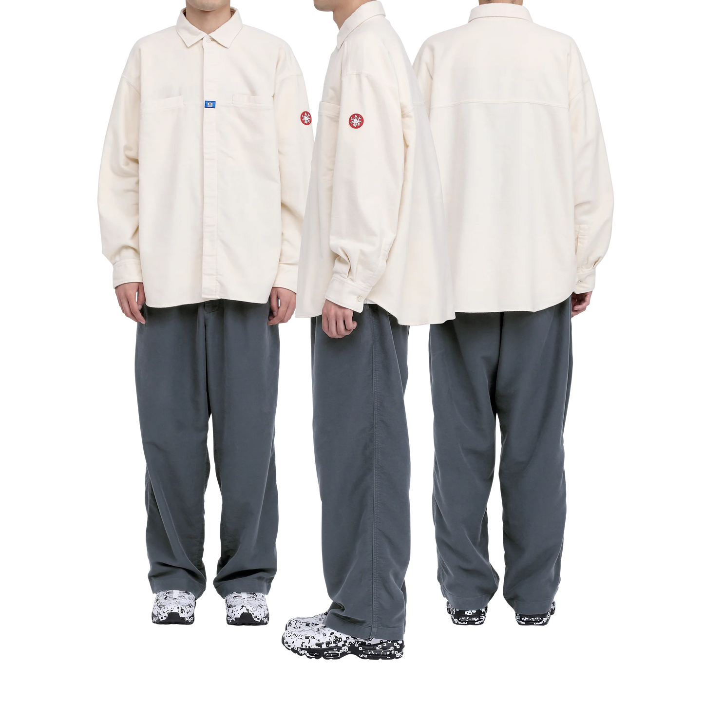 CES29SH01 BRUSHED COTTON DESIGN BIG SHIRT WHITE
