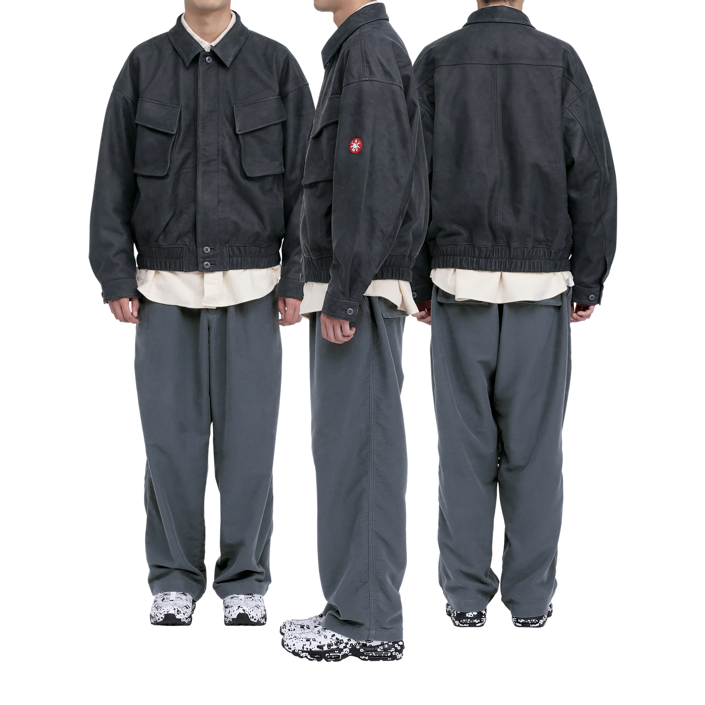 CES29JK02 COMMUNITY LEATHER JACKET GREY