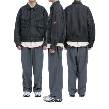 CES29JK02 COMMUNITY LEATHER JACKET GREY
