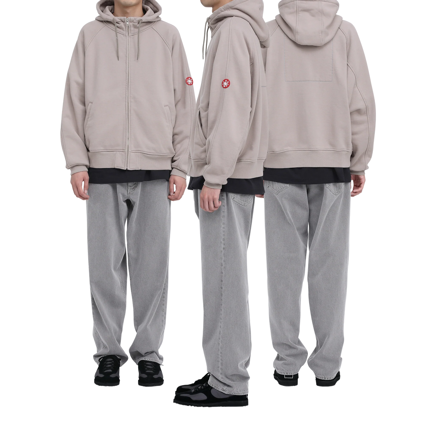 CES29CS08 SOLID BIG HEAVY ZIP HOODY BEIGE
