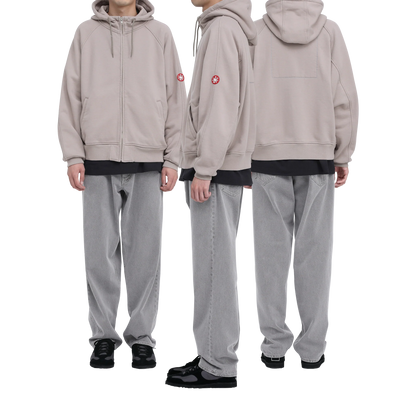 CES29CS08 SOLID BIG HEAVY ZIP HOODY BEIGE