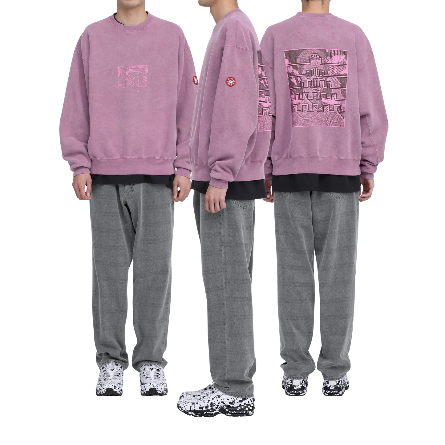 CES29CS12 OVERDYE PARADIGM CREW NECK Burgundy