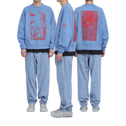 CES29CS11 OVERDYE MD PLain Speech CREW NECK BLUE
