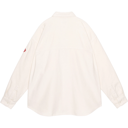 CES29SH01 BRUSHED COTTON DESIGN BIG SHIRT WHITE
