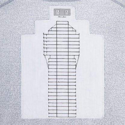 CES30CS10 OVERDYE PANEL SHOULDER CREW NECK GREY
