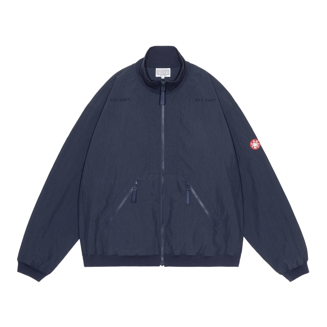 CES30JK14 RIB COLLAR NYLON ZIP UP NAVY
