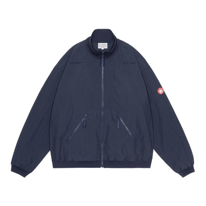 CES30JK14 RIB COLLAR NYLON ZIP UP NAVY