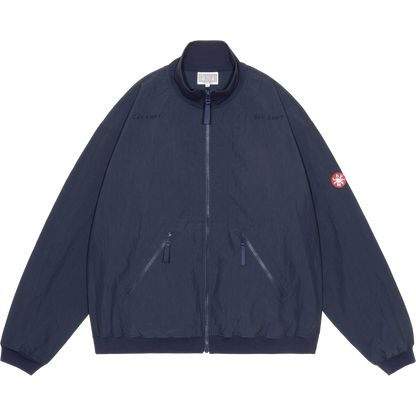 CES30JK14 RIB COLLAR NYLON ZIP UP NAVY