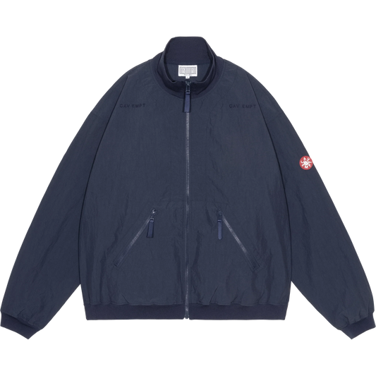 CES30JK14 RIB COLLAR NYLON ZIP UP NAVY