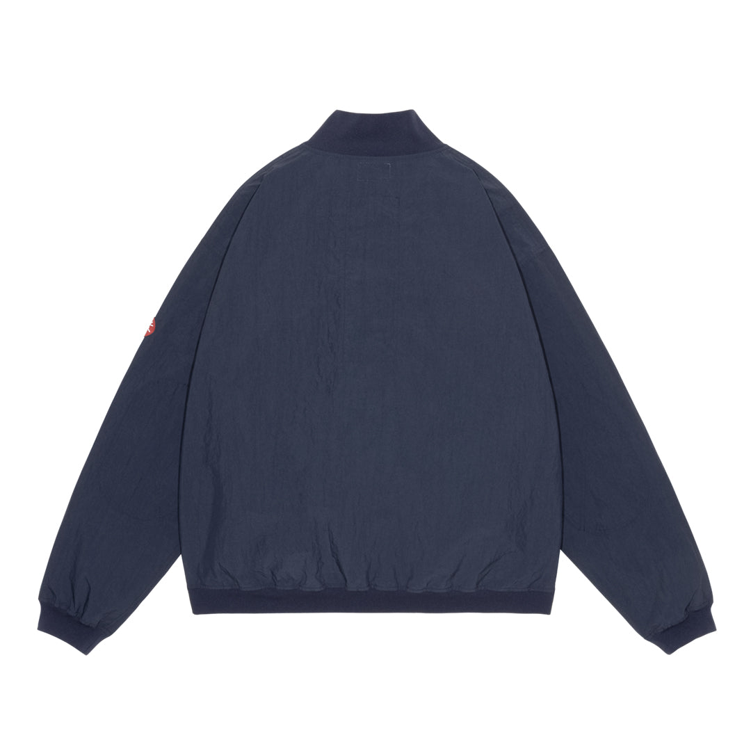 CES30JK14 RIB COLLAR NYLON ZIP UP NAVY