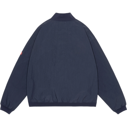 CES30JK14 RIB COLLAR NYLON ZIP UP NAVY