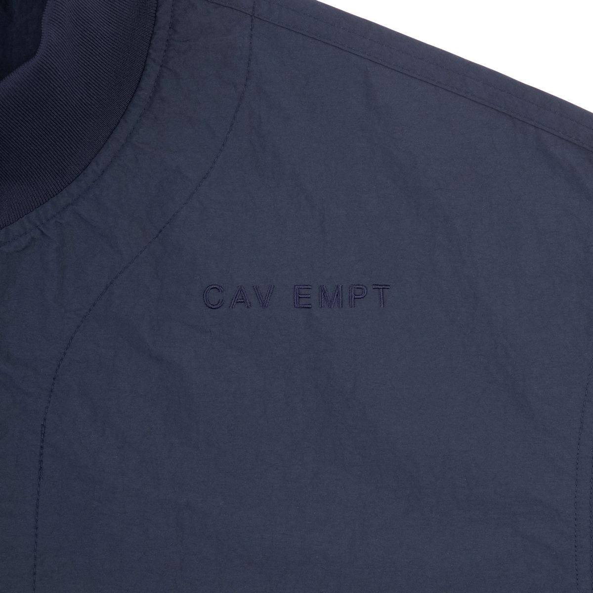 CES30JK14 RIB COLLAR NYLON ZIP UP NAVY