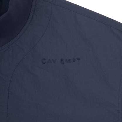 CES30JK14 RIB COLLAR NYLON ZIP UP NAVY