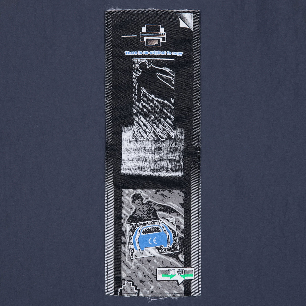 CES30JK14 RIB COLLAR NYLON ZIP UP NAVY