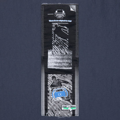 CES30JK14 RIB COLLAR NYLON ZIP UP NAVY
