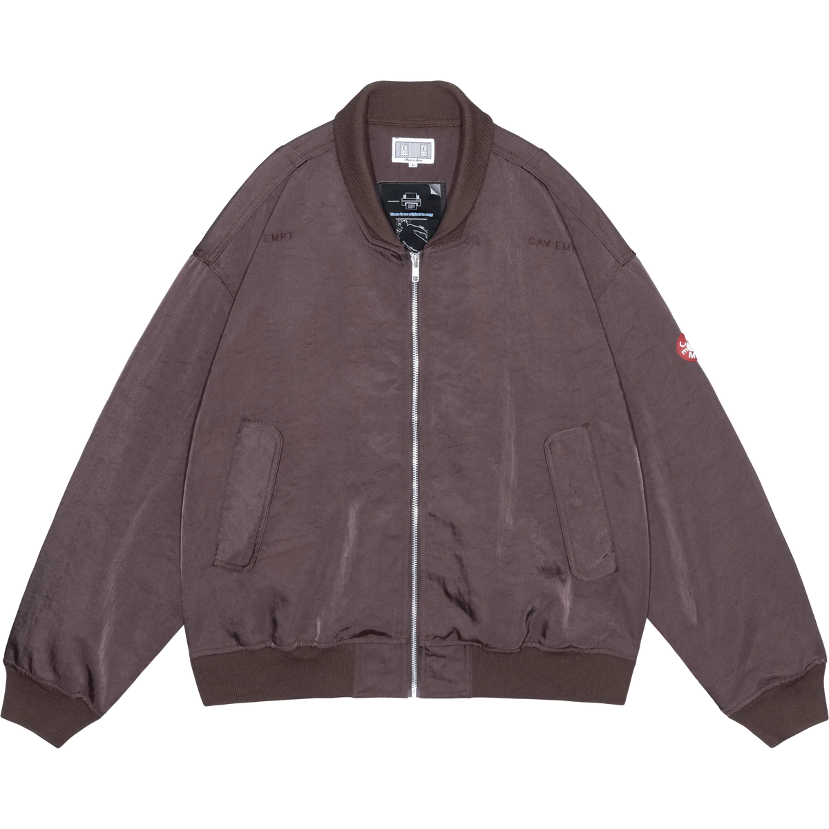 CES30JK16 NYLON TWILL ZIP JACKET BROWN