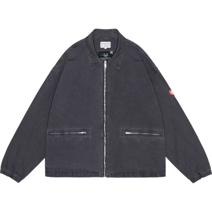 CES30JK22 WASHED COTTON CANVAS ZIP JACKET BLACK