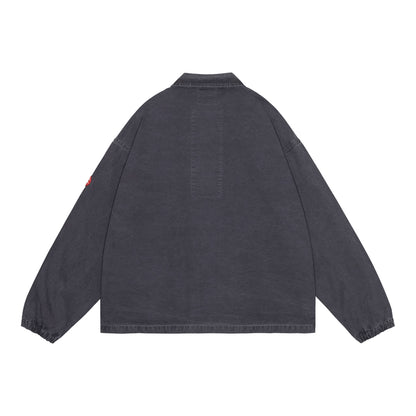 CES30JK22 WASHED COTTON CANVAS ZIP JACKET BLACK