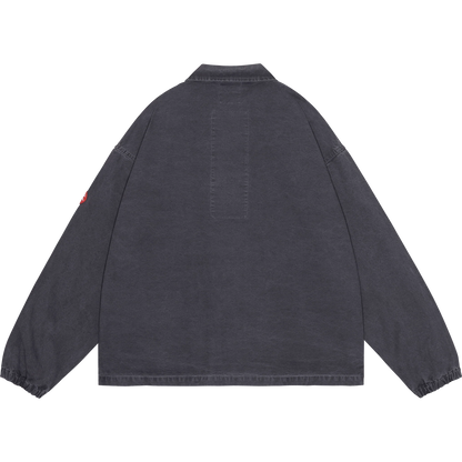 CES30JK22 WASHED COTTON CANVAS ZIP JACKET BLACK