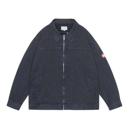 CES30JK23 HEATHERED TWILL TRUCKER ZIP JACKET NAVY
