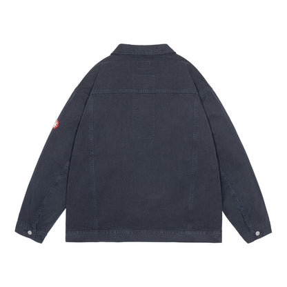 CES30JK23 HEATHERED TWILL TRUCKER ZIP JACKET NAVY