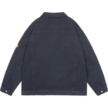 CES30JK23 HEATHERED TWILL TRUCKER ZIP JACKET NAVY