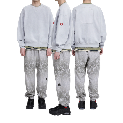 CES30CS10 OVERDYE PANEL SHOULDER CREW NECK GREY