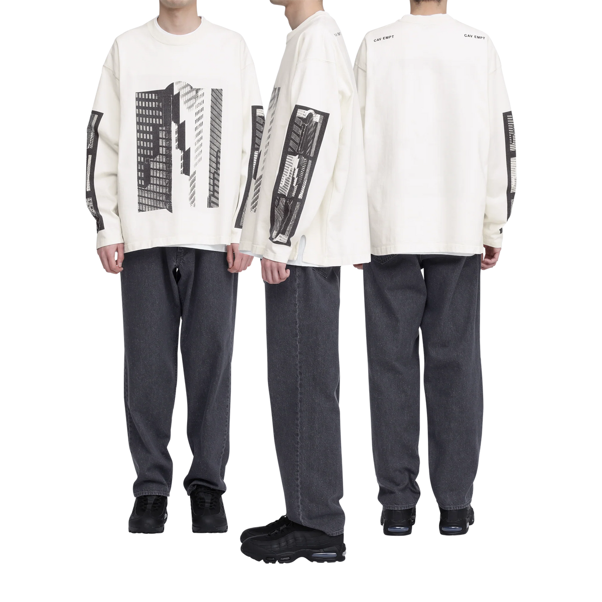CES30LT04 WASHED MD CoincidEnt LONG SLEEVE T WHITE