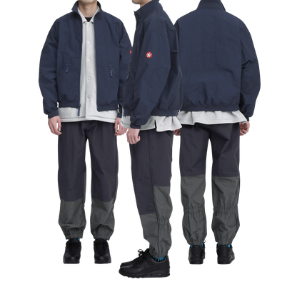 CES30JK14 RIB COLLAR NYLON ZIP UP NAVY
