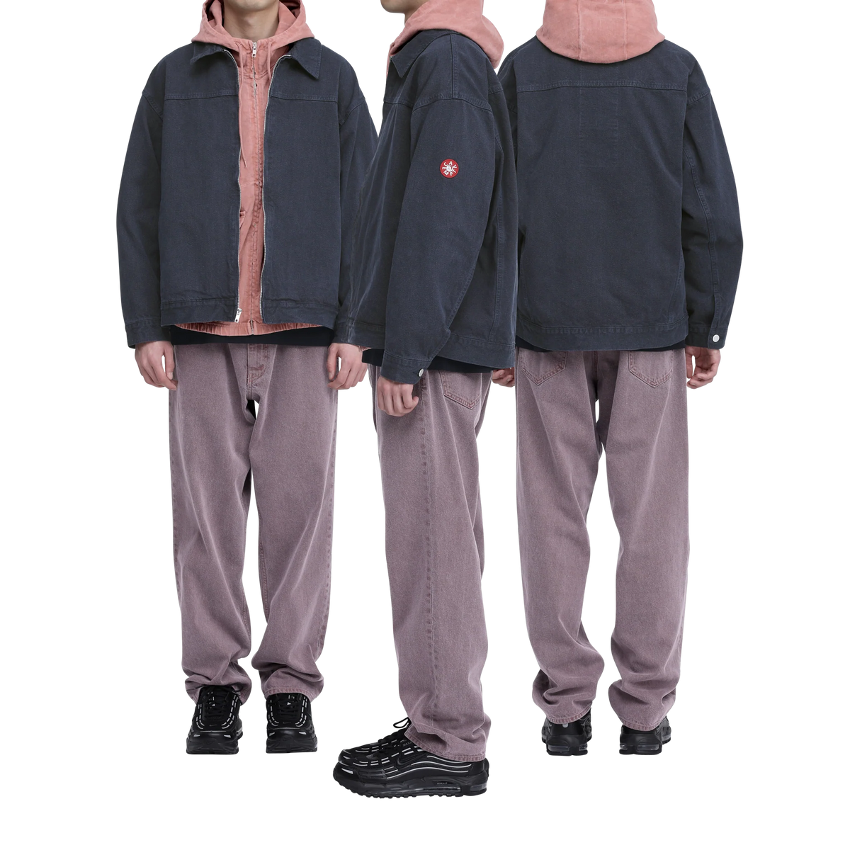 CES30JK23 HEATHERED TWILL TRUCKER ZIP JACKET NAVY