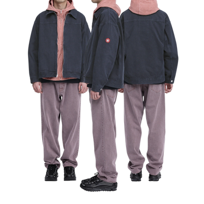 CES30JK23 HEATHERED TWILL TRUCKER ZIP JACKET NAVY