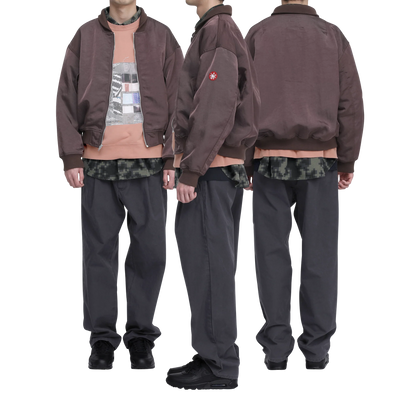 CES30JK16 NYLON TWILL ZIP JACKET BROWN