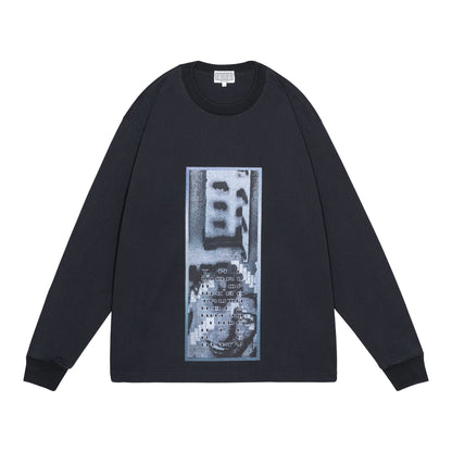 CES30LT01 WASHED AS Mere Reality LONG SLEEVE T BLACK