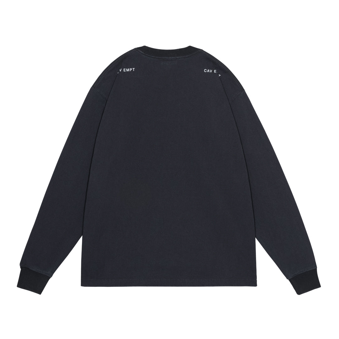 CES30LT01 WASHED AS Mere Reality LONG SLEEVE T BLACK