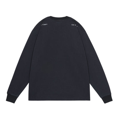 CES30LT01 WASHED AS Mere Reality LONG SLEEVE T BLACK