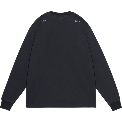 CES30LT01 WASHED AS Mere Reality LONG SLEEVE T BLACK