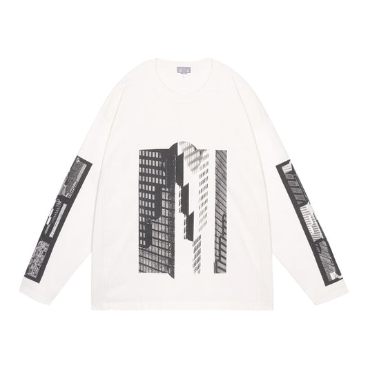 CES30LT04 WASHED MD CoincidEnt LONG SLEEVE T WHITE