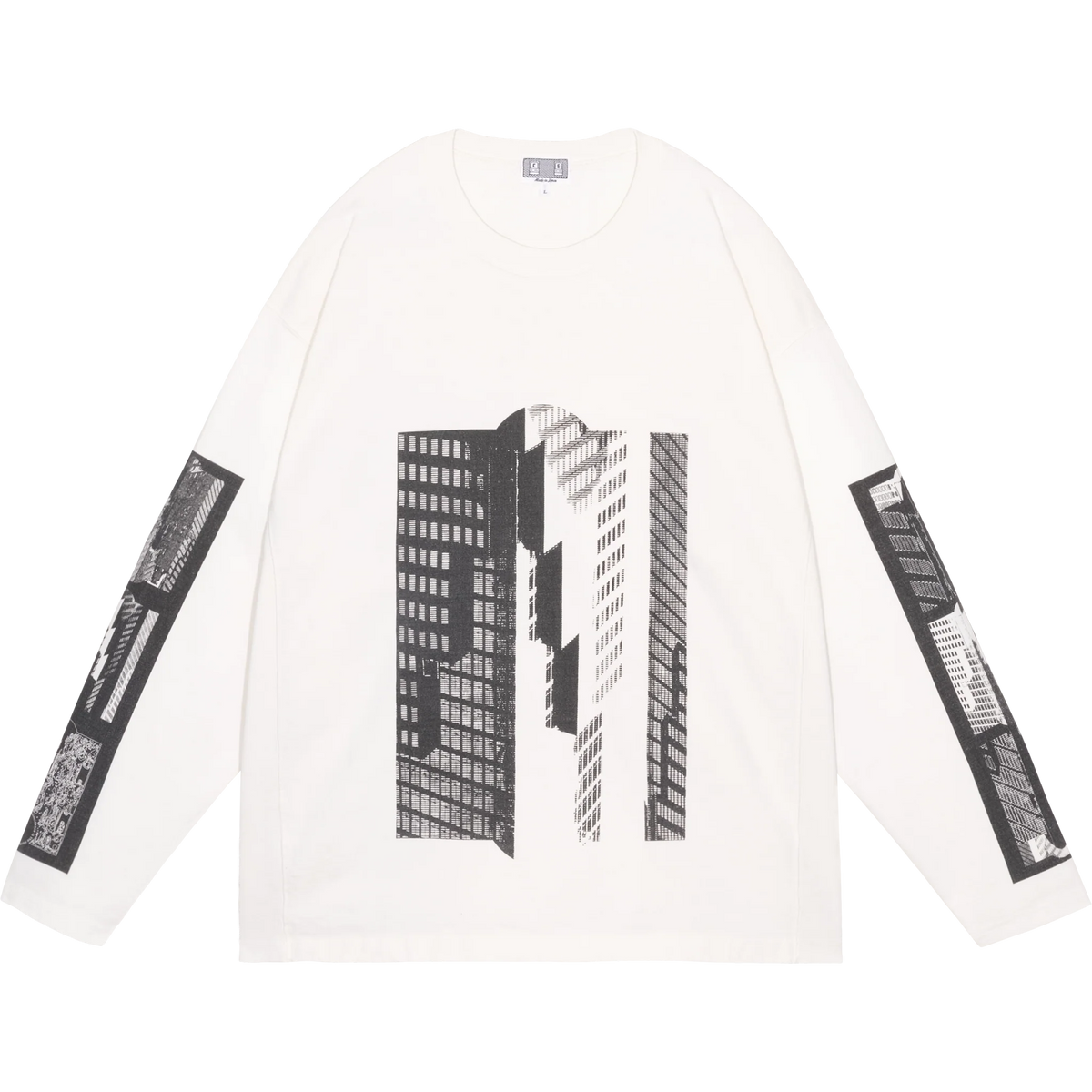 CES30LT04 WASHED MD CoincidEnt LONG SLEEVE T WHITE