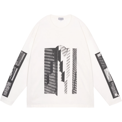 CES30LT04 WASHED MD CoincidEnt LONG SLEEVE T WHITE