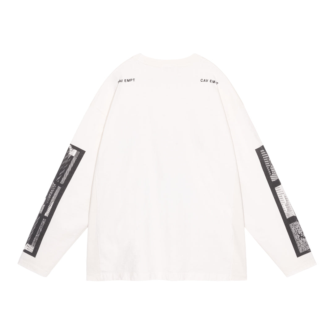 CES30LT04 WASHED MD CoincidEnt LONG SLEEVE T WHITE