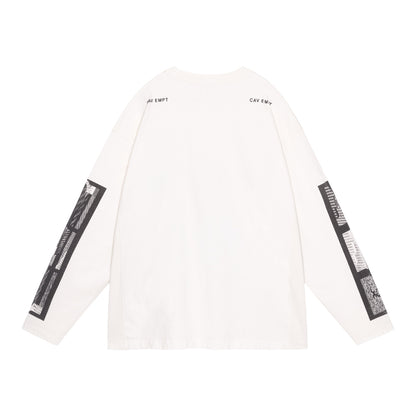 CES30LT04 WASHED MD CoincidEnt LONG SLEEVE T WHITE