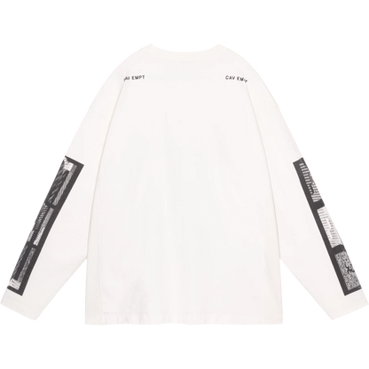 CES30LT04 WASHED MD CoincidEnt LONG SLEEVE T WHITE