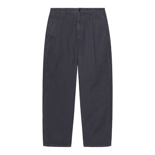 CES30PT07 WASHED COTTON CANVAS ONE TUCK PANTS BLACK