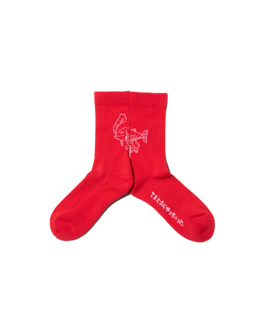 CFC-25SS-SOCKS02 1Pac Osakanakun Socks RED