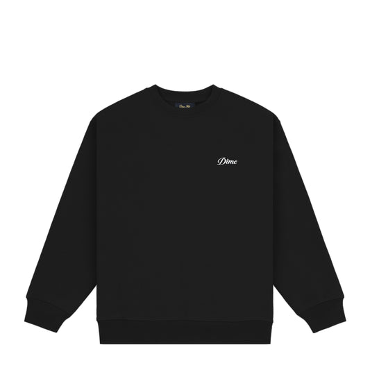 Cursive Small Logo Crewneck BLACK