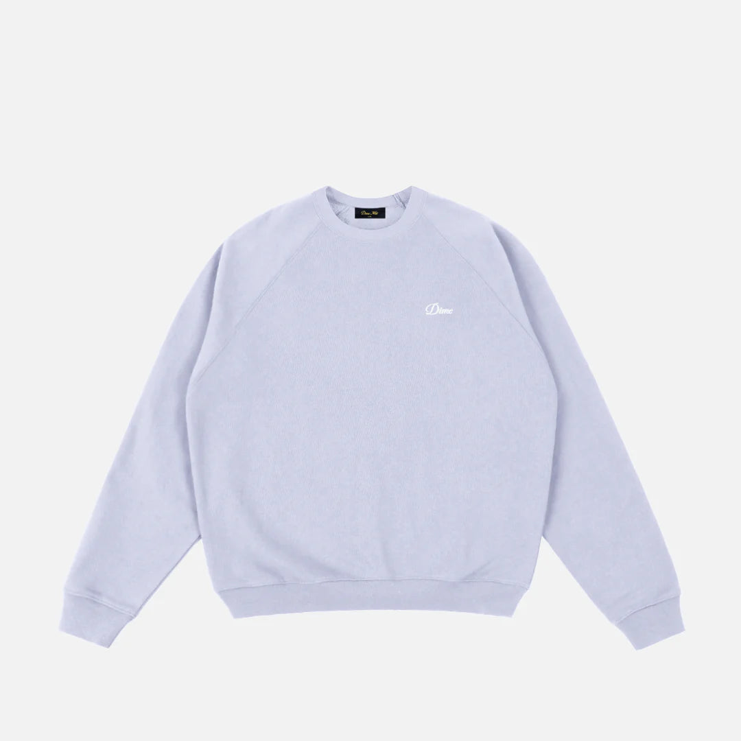 Cursive Small Logo Crewneck Gray Lavender