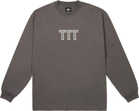 CROSS LATTICE LONGSLEEVE CHARCOAL