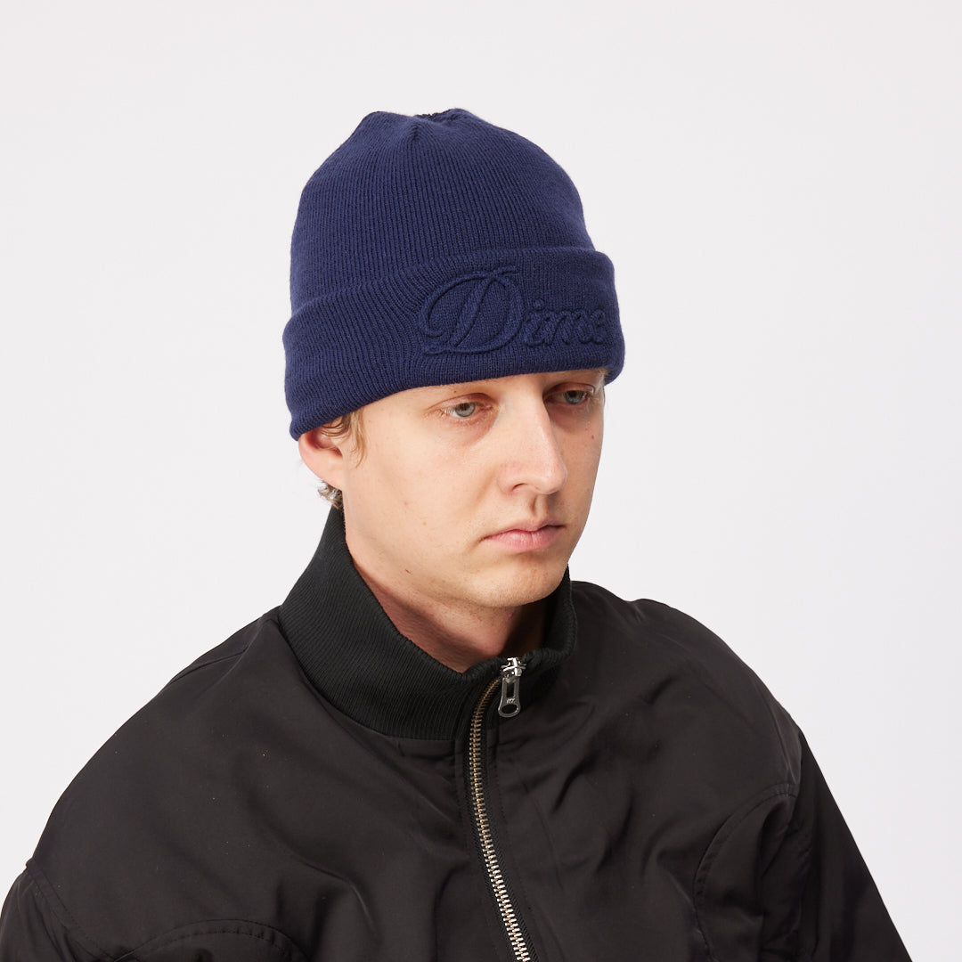 Cursive Fold Beanie NAVY