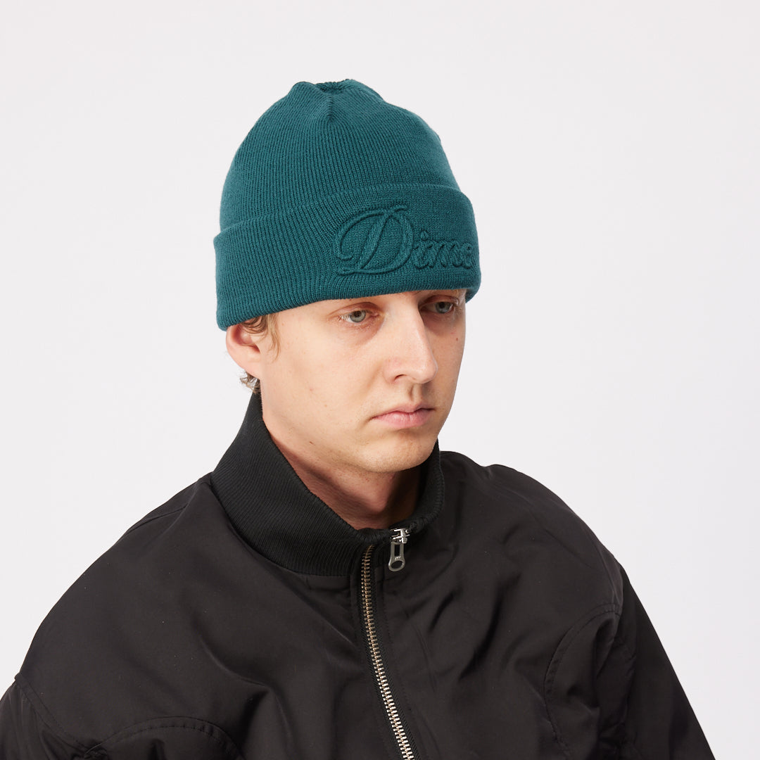 Cursive Fold Beanie TEAL