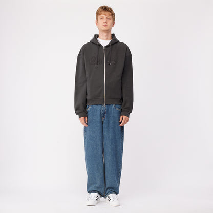 Reverse French Terry Zip Hoodie Vintage Black